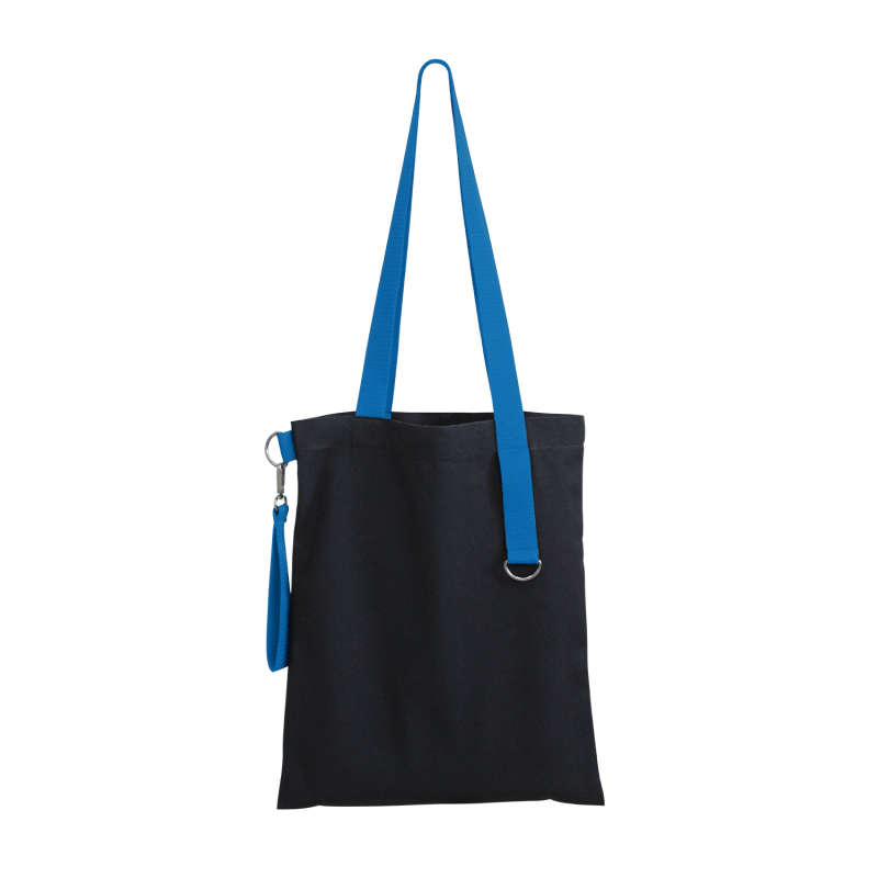 Шоппер Superbag black (чёрный с голубым)