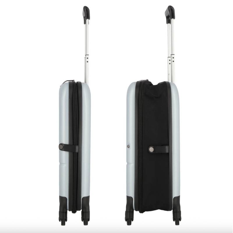 Чемодан складной Rollink FLEX LIGHT 55x40x20 см, 4 колеса, светло-серый