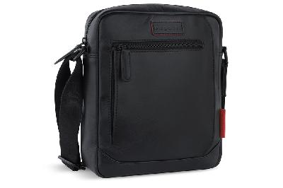 Сумка наплечная мужская BUGATTI Clark, воловья кожаполиэстер, 21х6,5х24 см, 3 л