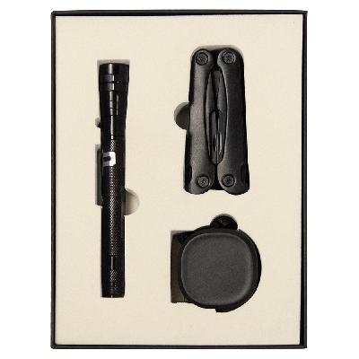 Набор подарочный Solution Superior Trio (Фонарь телескопический Tools Flashlight, рулетка Tools Trecker 3 метра, мультитул Tools Hardwork)
