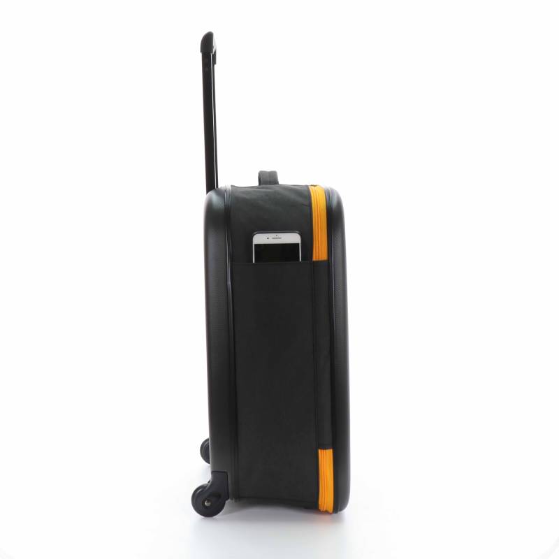 Чемодан складной Rollink Earth 55x40x20 см, 2 колеса, черный/оранжевый