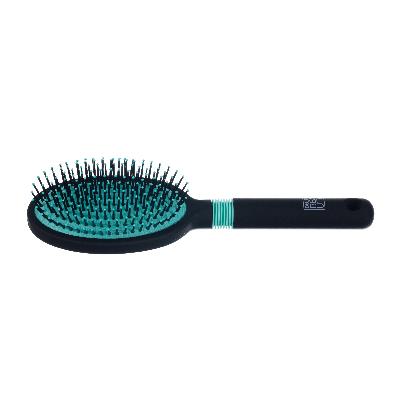 Щетка Dewal Beauty серия "Бирюза" массажная с нейлон,штифтом, овальная 11 ряд
