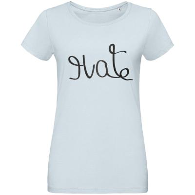 Футболка женская Hate-Love, голубая, размер XL