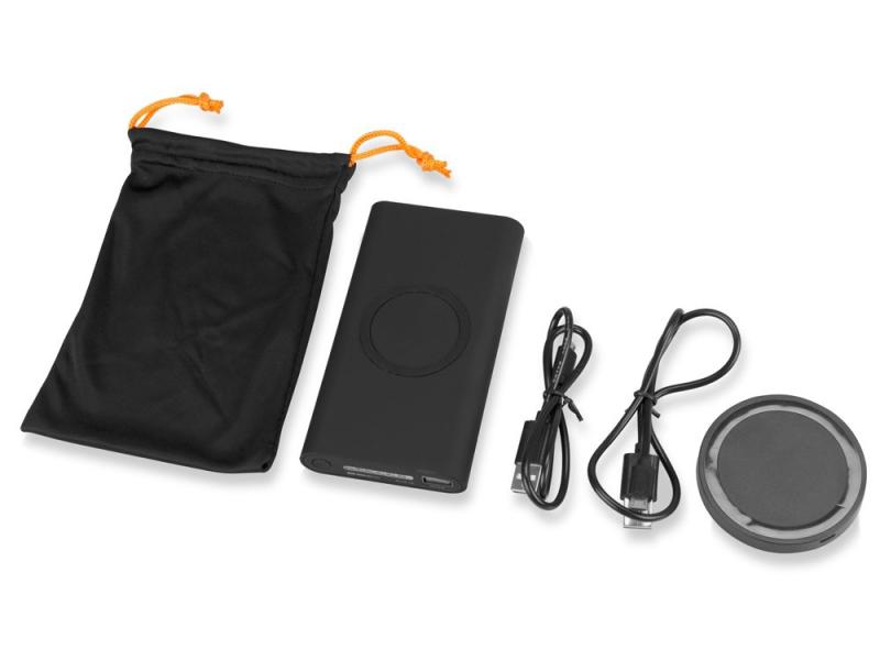 Набор из внешнего аккумулятора и беспроводной зарядки Force, 8000 mAh