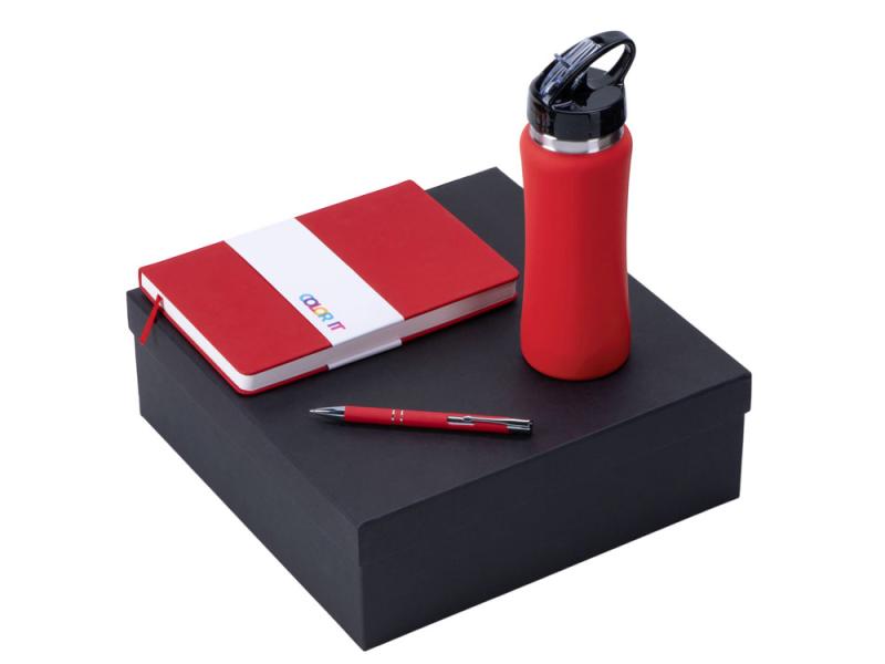 Подарочный набор Color it с блокнотом, металлической ручкой и бутылкой