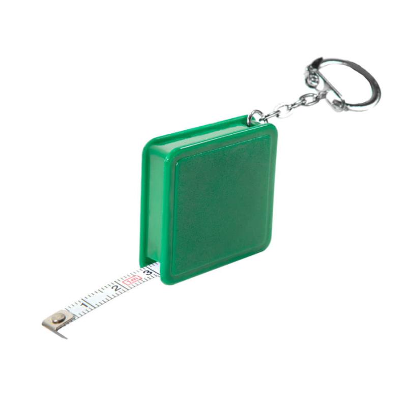 Брелок-рулетка (1 м), белый, 4х4х1 см, пластик