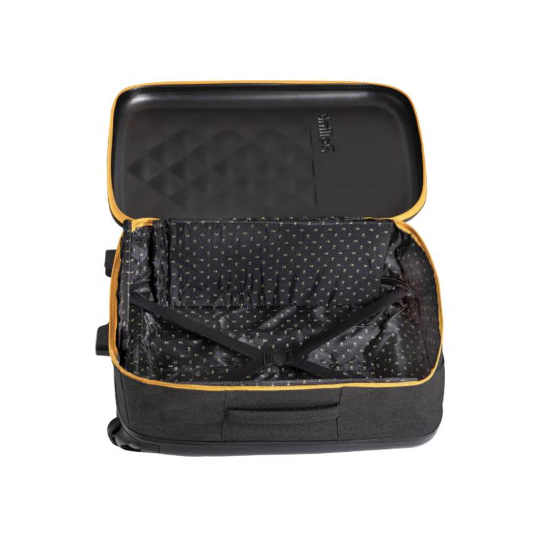 Чемодан складной Rollink Earth 55x40x20 см, 2 колеса, черный/оранжевый