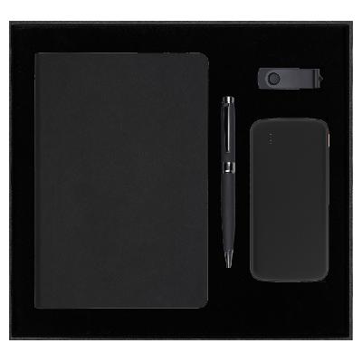 Набор подарочный Solution Prestige Quadro (Ежедневник, внешний аккумулятор, флеш накопитель, шариковая ручка)