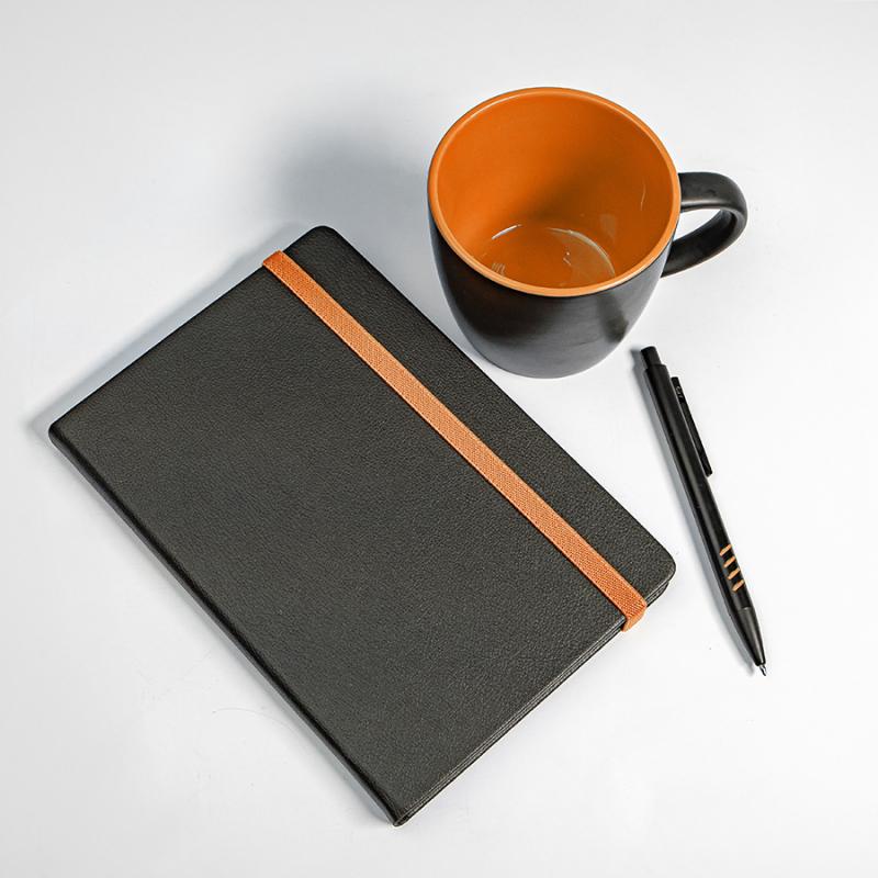 Набор подарочный HYPER: кружка, ежедневник, ручка, черный/голубой