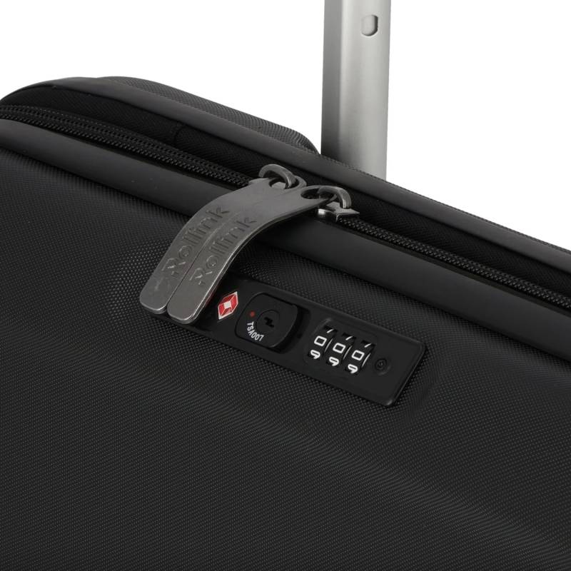 Чемодан складной Rollink FLEX LIGHT 55x40x20 см, 4 колеса, черный
