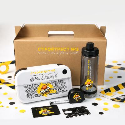 Набор подарочный Solution Everyday Kit Quattro Print Sample "Стройтрест" (мультитул, рулетка, ланч бокс, бутылка для воды)
