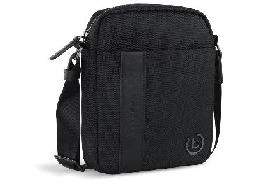 Сумка наплечная мужская BUGATTI Nero, нейлон 1680Dкожа, 17х5х21 см