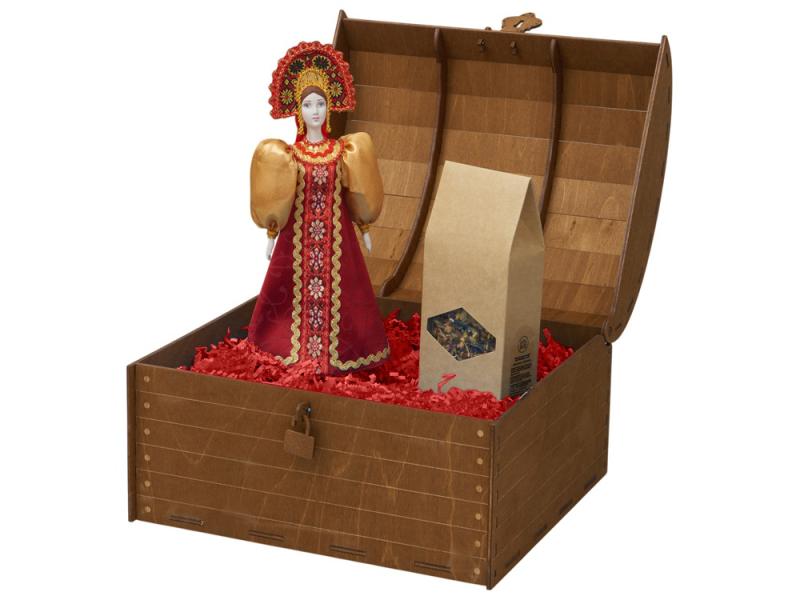 Подарочный набор: кукла фарфоровая, чай Малина с мятой