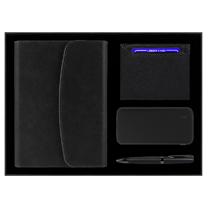 Набор подарочный Solution Prestige Quadro ( ежедневник в суперобложке, кошелек, внешний аккумулятор, ручка)