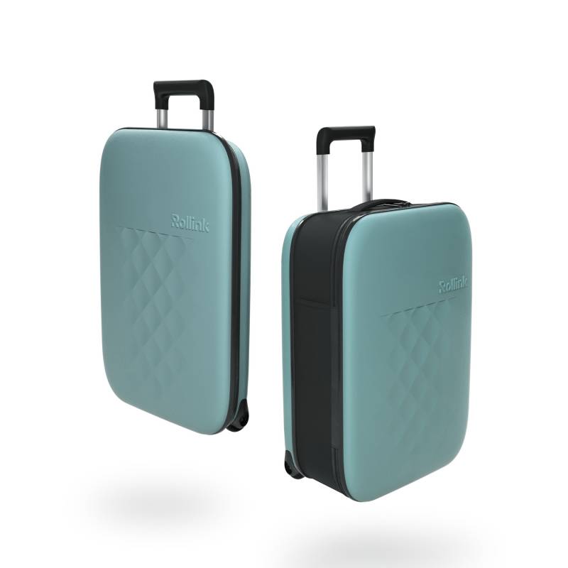 Чемодан складной Rollink Vega II 55x40x20 см, 2 колеса, бирюзовый
