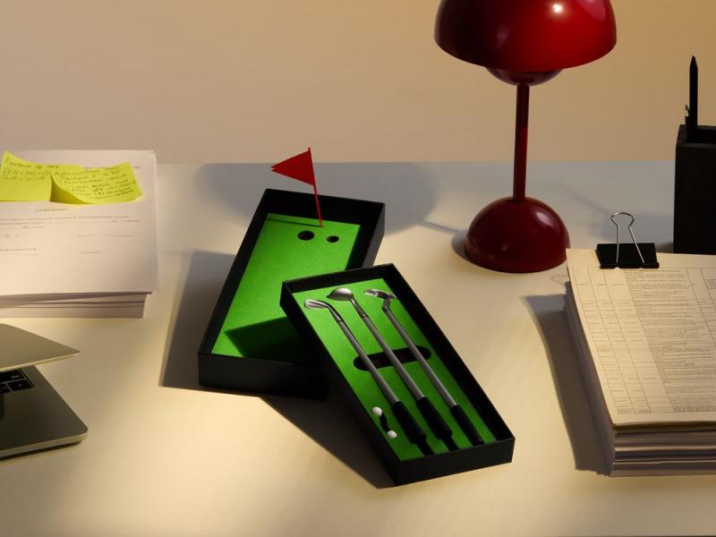 Настольный мини-гольф Golfink, черный с зеленым яблоком