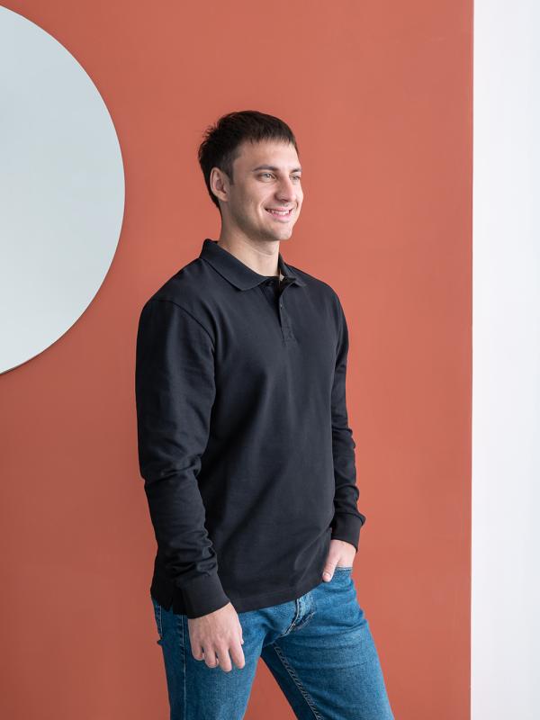 Рубашка поло унисекс STAN длинный рукав хлопок 185