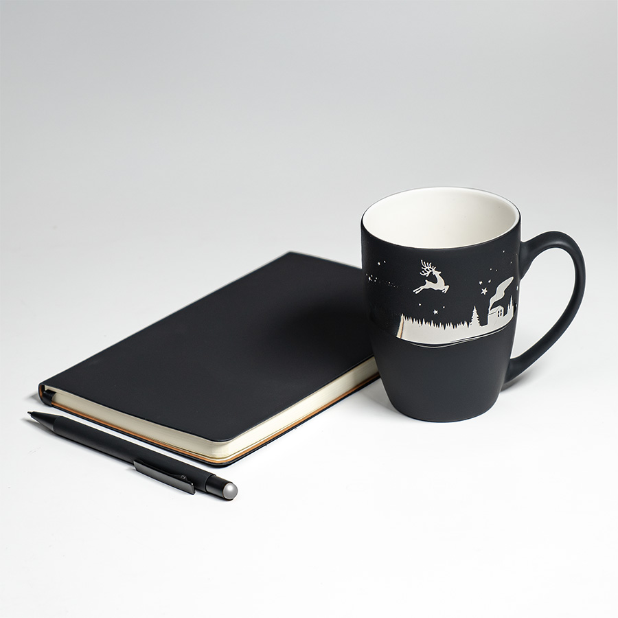 Набор подарочный ARISTOCRATIC: ежедневник, ручка, кружка, черный/золото