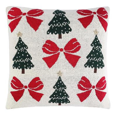 Подушка вязаная с новогодним рисунком christmas bows из коллекции new year essential, 45x45 см