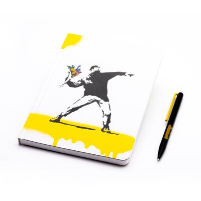 Набор Pininfarina Banksy Метатель цветов: шариковая ручка GrafeeX и блокнот линованный из каменной б
