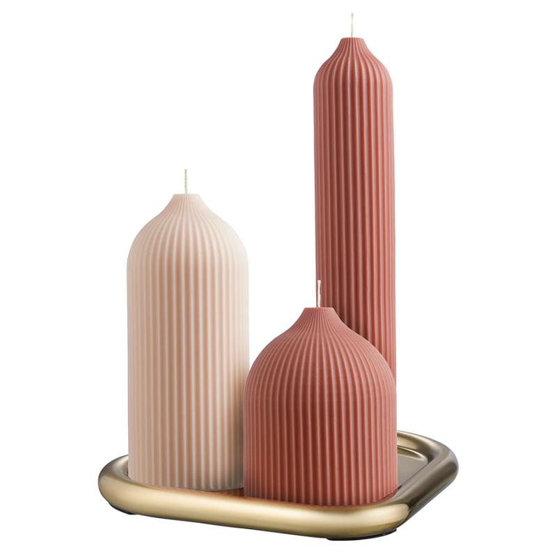 Подсвечник треный с титановым покрытием из коллекции edge, 21х17 см