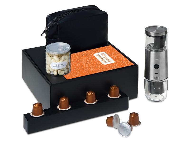 Подарочный набор Re:y. Boost с кофемашиной, капсулами и косметичкой