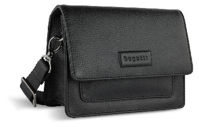 Сумка через плечо женская BUGATTI Elsa, воловья кожаполиэстер, 18,5х8,5х14,5 см