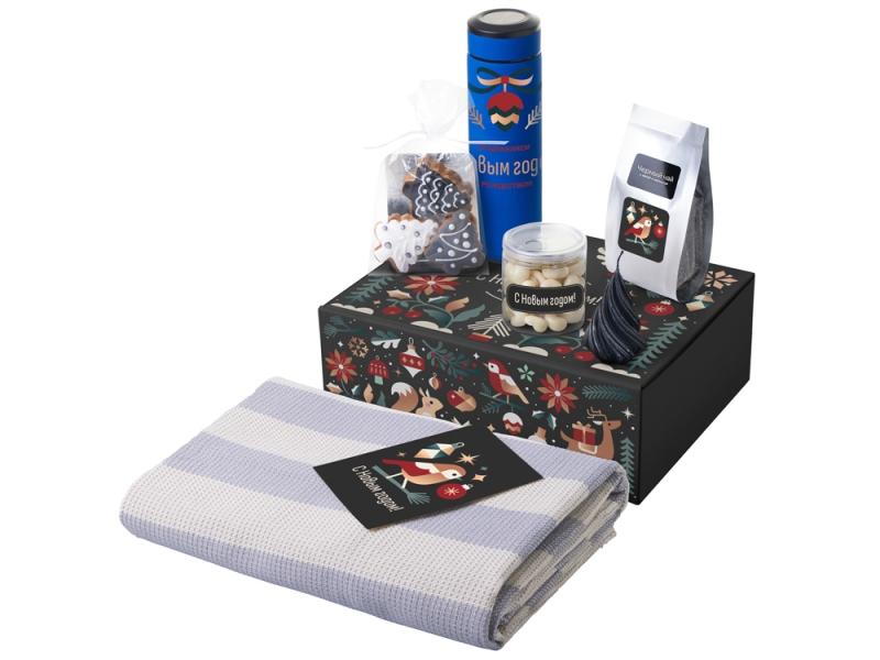 Подарочный набор Re:Warm с пледом, термосом и свечой