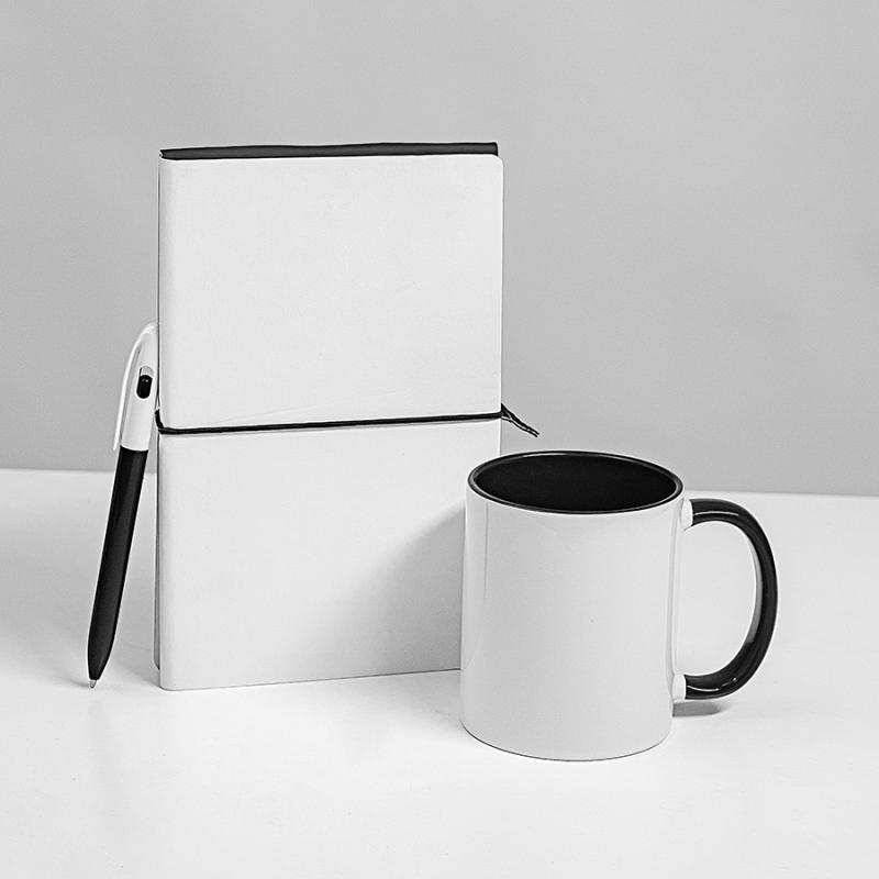 Набор подарочный WHITE VEIL: блокнот, ручка, кружка, белый/красный