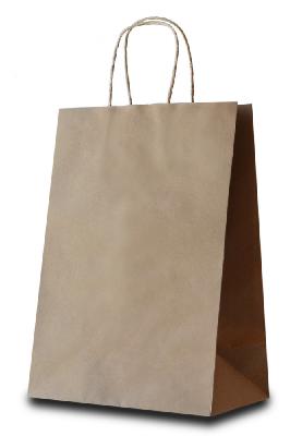 Пакет бумажный с кручеными ручками, размер 22*12*25 см, бурый