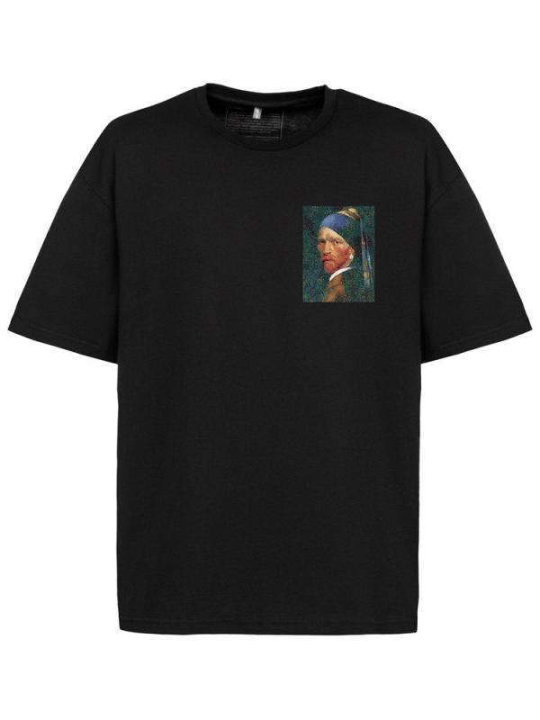 Футболка оверсайз «Мужчина с жемчужной сережкой»