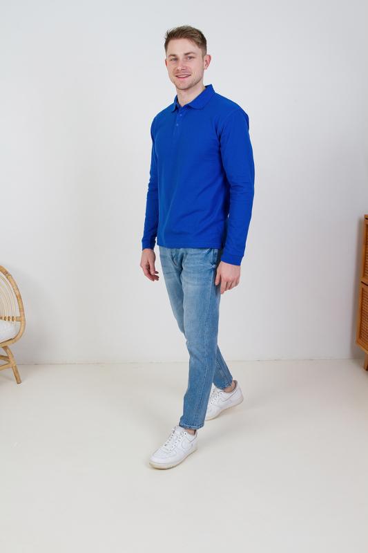 Рубашка поло мужская STAN длинный рукав хлопок/полиэстер 185