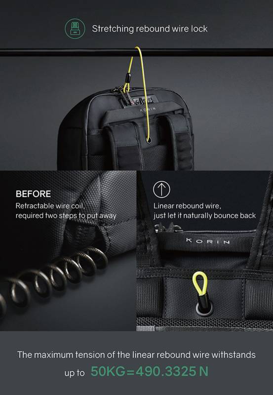 Рюкзак KORIN FlipPack 47х30х17 см, черный