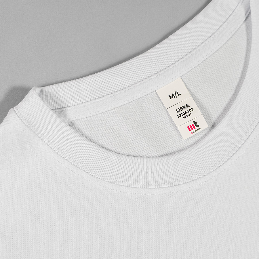 Футболка мужская оверсайз LIBRA, белый, M/L, 100% хлопок, 220 г/м2