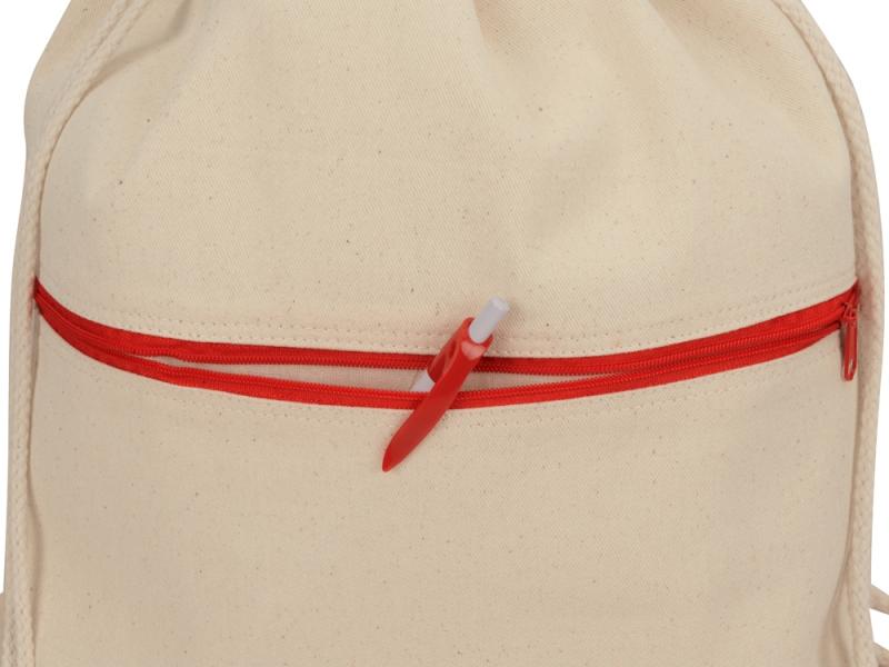 Рюкзак-мешок Lark из хлопка 180 г/м2 с цветной молнией