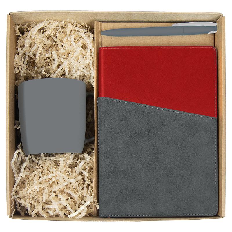 Набор подарочный Solution Prestige Trio ( ежедневник Flexy Smart Porta Nuba Latte, кружка Casa Grande Lupin Soft, ручка Zorro),  с красным