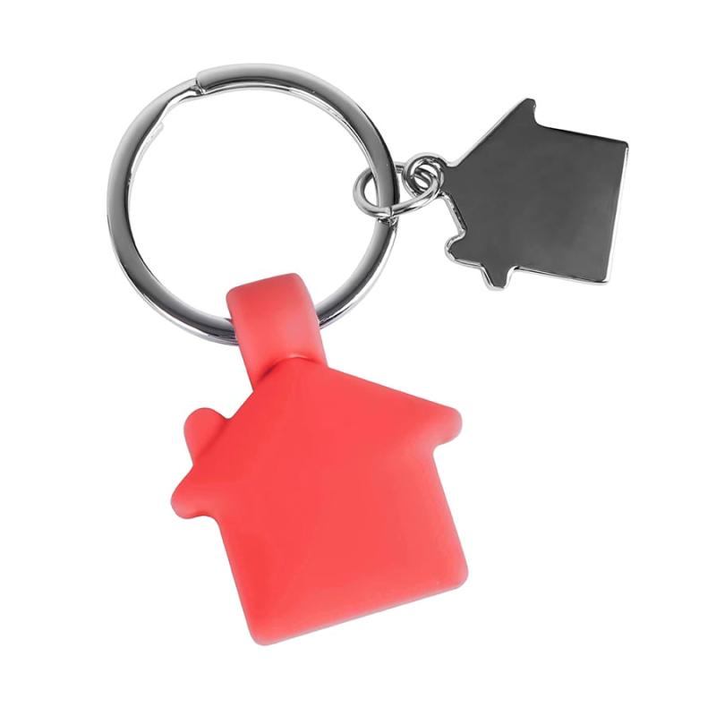 Брелок "HOME", зеленый, 3х3,5х0,6см,металл, силикон