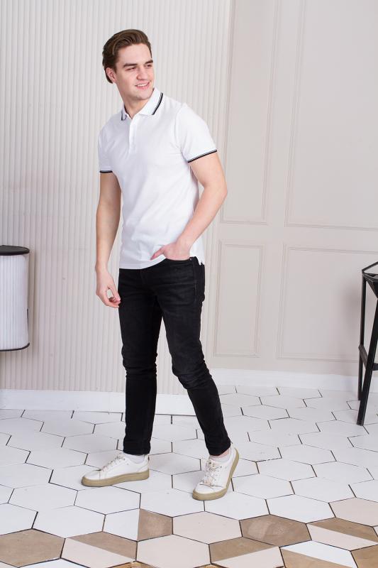 Рубашка поло мужская STAN с окантовкой хлопок/полиэстер 185