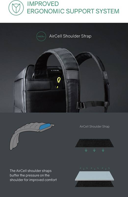 Рюкзак KORIN FlipPack 47х30х17 см, черный