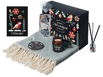 Подарочный набор Re:Still с пледом, свечой и диффузором