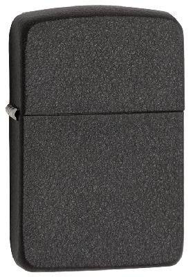 Зажигалка ZIPPO 1941 Replica, латунь с покрытием Black Crackle, овая, 38x13x57 мм