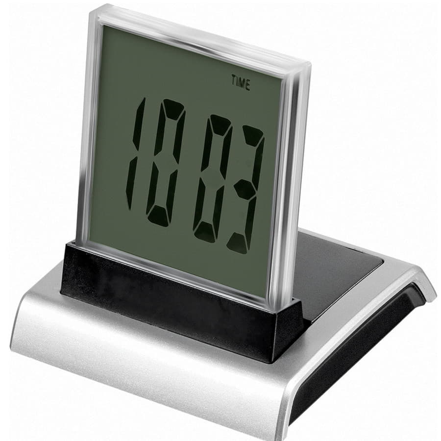 Часы настольные с разноцветной подсветкой "ДИСПЛЕЙ", 8,4х8,9х7,9 см, пластик, тампопечать