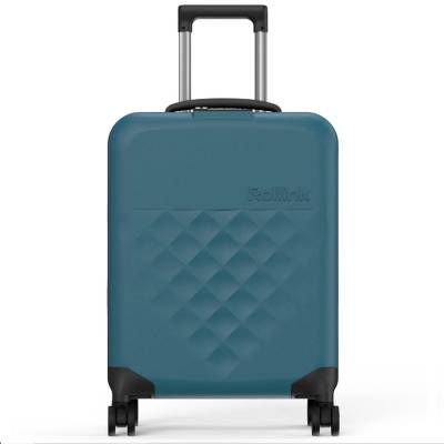 Чемодан складной Rollink Vega 360 55x40x20 см, 4 колеса, сине-зеленый