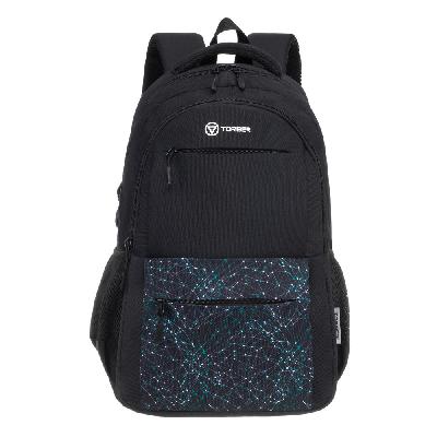 Рюкзак TORBER CLASS X,  с орнаментом, 45 x 30 x 18 см  Мешок для сменной обуви в подарок!!