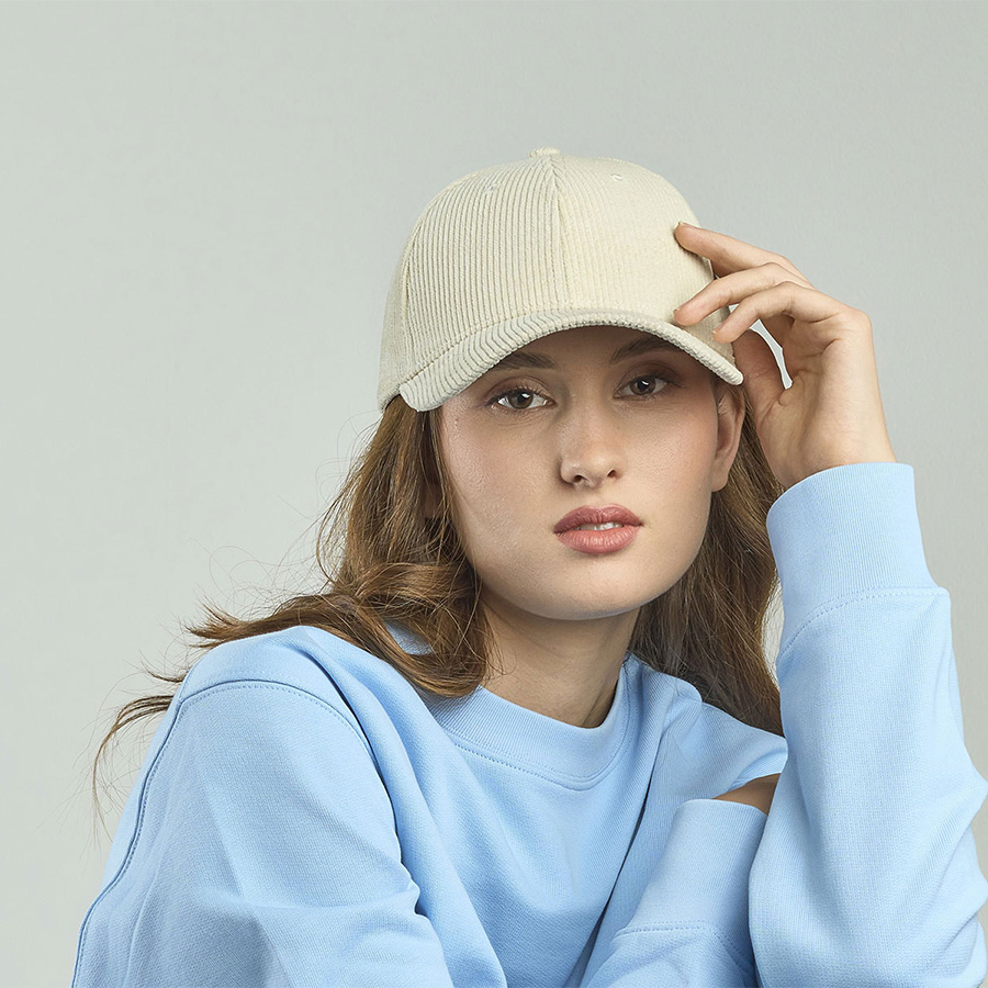 Бейсболка "CORDY-S", заст. на лип. 6 клин,  бежевый, 100% перераб. полиэстер, плотность 230 г/м2