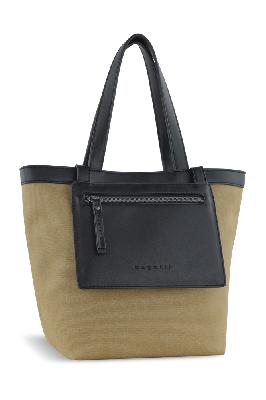 Сумкатоут женская маленькая BUGATTI Elena, канвас, полиуретан, 33 x 15,5 x 24 см