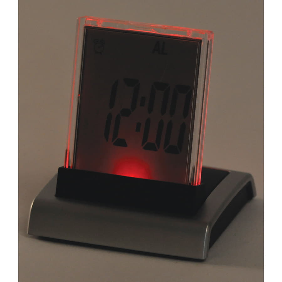 Часы настольные с разноцветной подсветкой "ДИСПЛЕЙ", 8,4х8,9х7,9 см, пластик, тампопечать