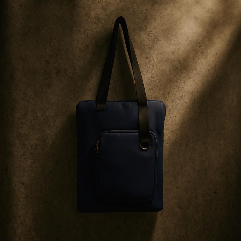 Шоппер Superbag Pocket, с внутренним креплением (карабин) и чехлом для мелочей (темно-синий с черным)