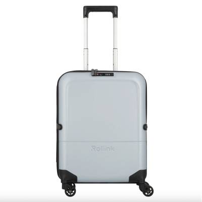 Чемодан складной Rollink FLEX LIGHT 55x40x20 см, 4 колеса, светло-серый