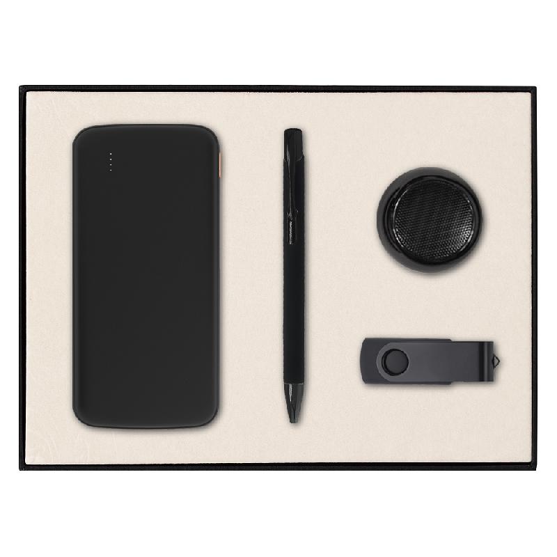 Набор подарочный Solution Prestige Quardo ( внешний аккумулятор «Universal», беспроводная колонка, ручка, Флеш накопитель Twister 16GB)